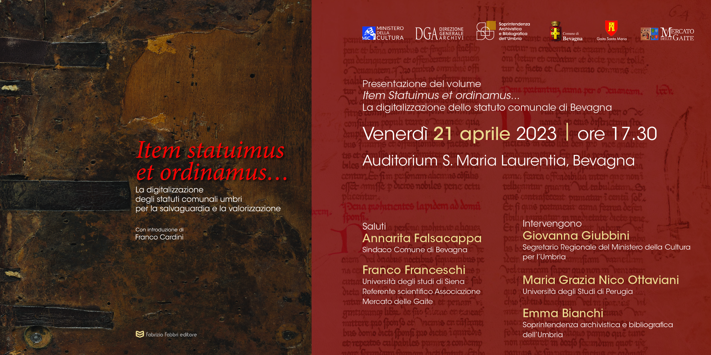 Item statuimus et ordinamus - La digitalizzazione dello statuto comuale di Bevagna